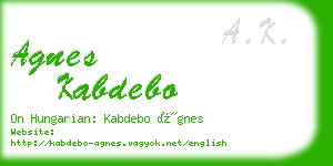 agnes kabdebo business card
